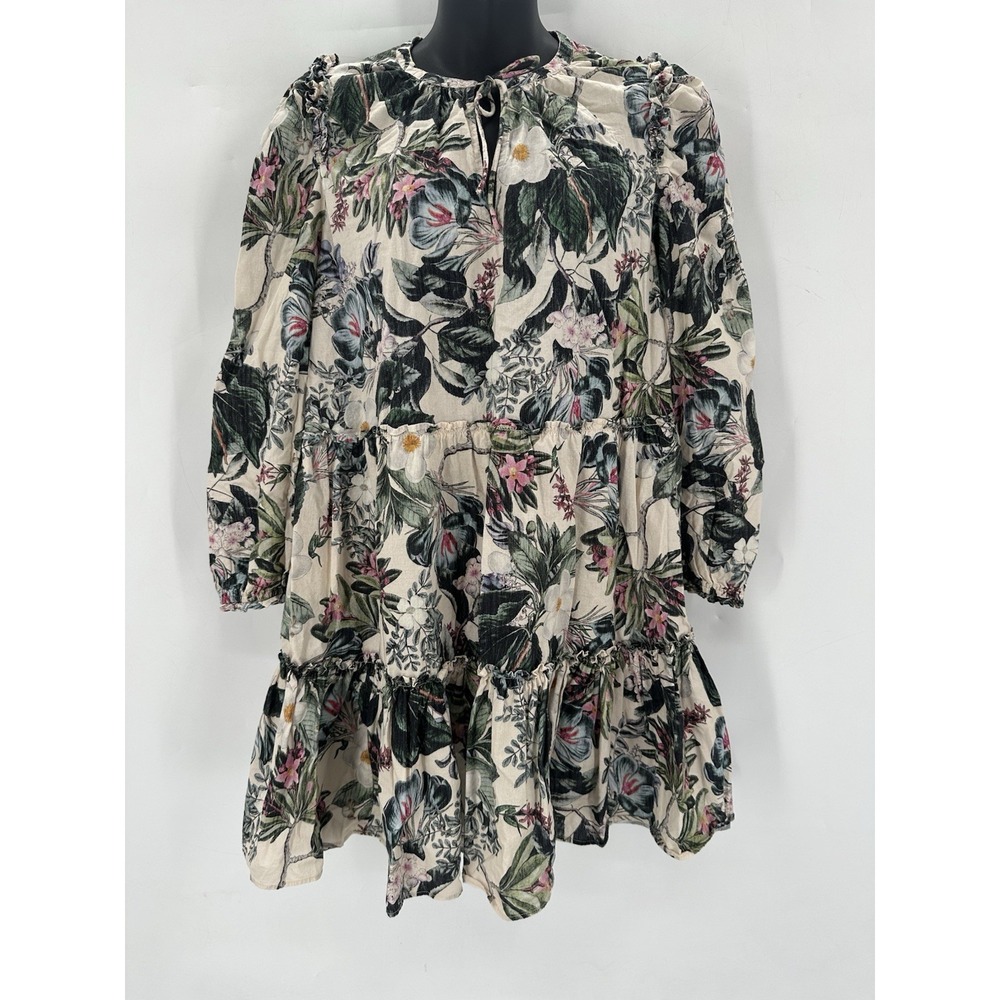 Generation Love Rumi Floral Print Mini Dress Floral Jungle Ruffle Women's M